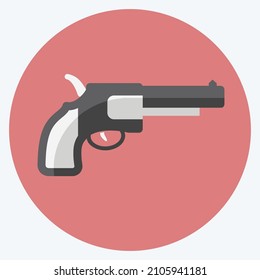 Icon Revolver - Flat Style - Simple illustration, Good for Prints , Announcements, Etc