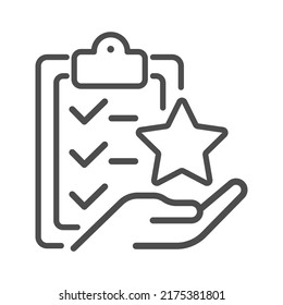 An icon of a reward, bonus, or scoring for a completed task. Linear vector, flat style