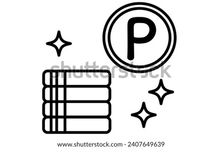 Icon of rewards points, simple line drawing illustration, Vector Illustration