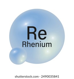 Re icon. Rhenium symbol. Blue gradient sphere. Scientific vector image.