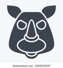Icon Rhino. related to Animal symbol. glyph style. simple design editable. simple illustration