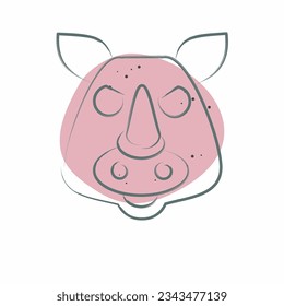 Icon Rhino. related to Animal symbol. Color Spot Style. simple design editable. simple illustration