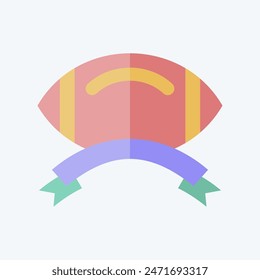 Icon Ribbon Banner. related to Rugby symbol. flat style. simple design illustration