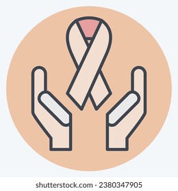 Icon Ribbon. related to World Cancer symbol. color mate style. simple design editable. simple illustration