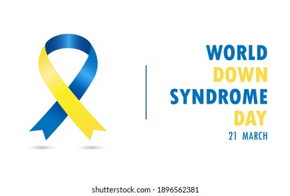 Símbolo de la cinta de iconos síndrome de abajo mundial día de la cinta azul-amarilla 