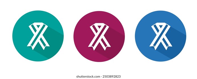 Icon for ribbon vector illustration in flat.