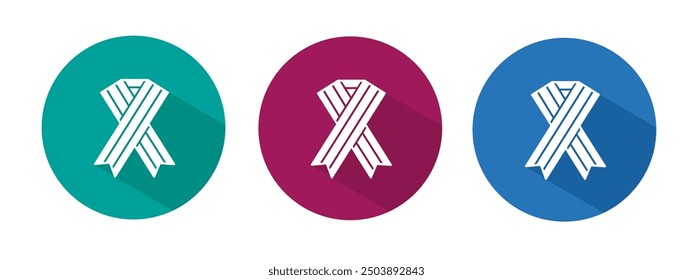 Icon for ribbon vector illustration in flat.