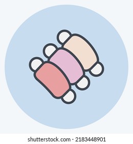 Icon Ribs. suitable for Meat. color mate style. simple design editable. design template vector. simple illustration