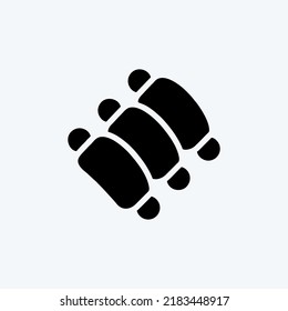 Icon Ribs. suitable for Meat. glyph style. simple design editable. design template vector. simple illustration