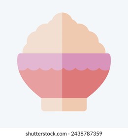Icon Rice Bowl. related to Japan symbol. flat style. simple design illustration.