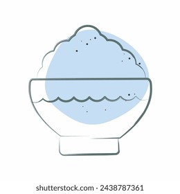 Icon Rice Bowl. related to Japan symbol. Color Spot Style. simple design illustration.