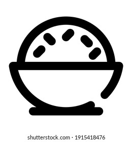 icon rice bowl using line style