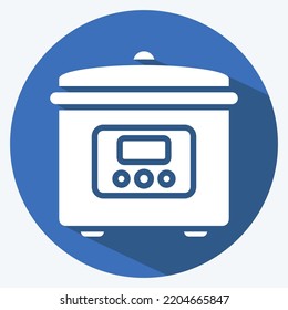 Icon Rice Cooker. suitable for Kitchen Appliances symbol. long shadow style. simple design editable. design template vector. simple illustration