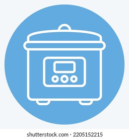 Icon Rice Cooker. suitable for Kitchen Appliances symbol. blue eyes style. simple design editable. design template vector. simple illustration