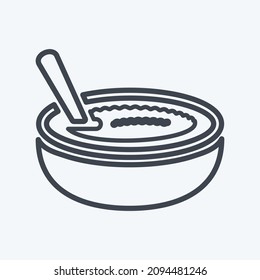 Icon Rice Pudding - Line Style - Simple illustration,Editable stroke,Design template vector, Good for prints, posters, advertisements, announcements, info graphics, etc.