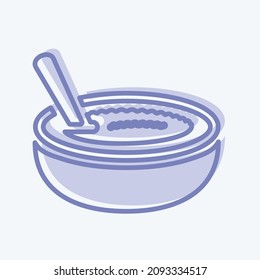 Icon Rice Pudding - Two Tone Style - Simple illustration,Editable stroke,Design template vector, Good for prints, posters, advertisements, announcements, info graphics, etc.