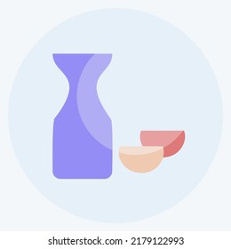 Icon Rice Wine Sake. suitable for Drink symbol. flat style. simple design editable. design template vector. simple symbol illustration
