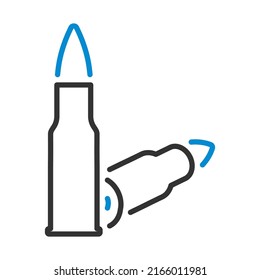Icon Of Rifle Ammo. Editable Bold Outline With Color Fill Design. Vector Illustration.