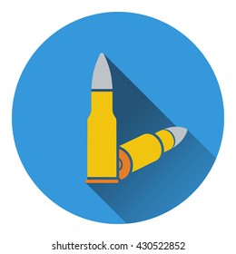 Icon of rifle ammo. Flat design. Vector illustration.