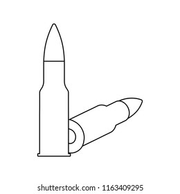 Icon of rifle ammo. Thin line design. Vector illustration.