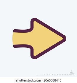 Icon Right 2 - Color Line Cut Style - Simple illustration, Editable stroke, Design template vector, Good for prints, posters, advertisements, announcements, info graphics, etc.