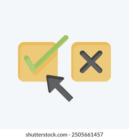 Icono de elección correcta. relacionado con el símbolo de elección. estilo plano. ilustración simple