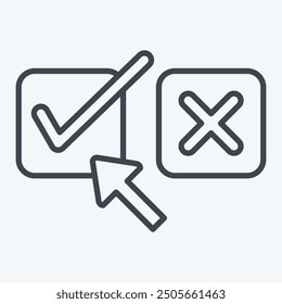 Icon Right Choice. related to Choice symbol. line style. simple illustration