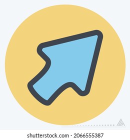 Icon Up Right - Color Mate Style - Simple illustration, Editable stroke, Design template vector, Good for prints, posters, advertisements, announcements, info graphics, etc.