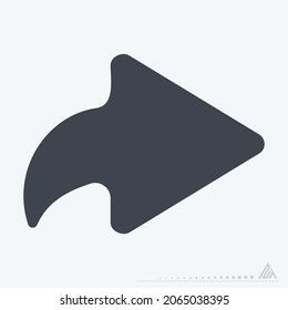 Icon Right - Glyph Style - Simple illustration, Editable stroke, Design template vector, Good for prints, posters, advertisements, announcements, info graphics, etc.