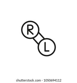 Icon of right and left lens. Container, accessory, case. Optometry concept. Can be used for topics like contact lens protection, cosmetics, ophthalmology