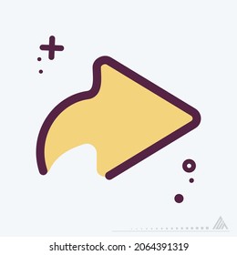 Icon Right - MBE Syle - Simple illustration, Editable stroke, Design template vector, Good for prints, posters, advertisements, announcements, info graphics, etc.