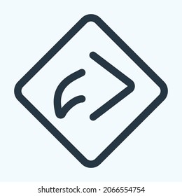 Icono Giro a la derecha - Estilo de corte de línea - Ilustración simple, trazo editable, vector de plantilla de diseño, Buena para impresiones, carteles, anuncios, anuncios, gráficos de información, etc.