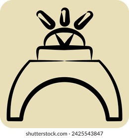 Icon Ring 2. related to Jewelry symbol. hand drawn style. simple design editable. simple illustration