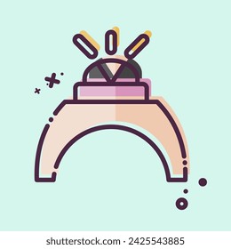 Icon Ring 2. related to Jewelry symbol. MBE style. simple design editable. simple illustration