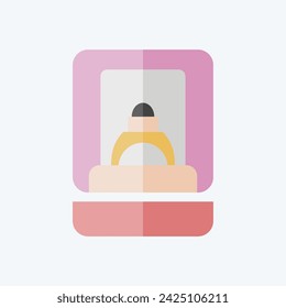 Icon Ring Box. related to Jewelry symbol. flat style. simple design editable. simple illustration