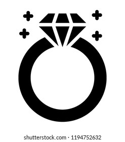 Icon of a ring having diamond depicting jewelry collection