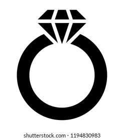 Icon of a ring having diamond depicting jewelry collection