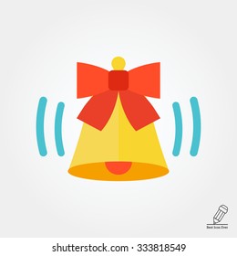 Icon of ringing bell with red bow