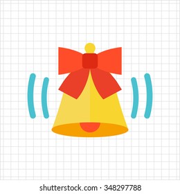 Icon of ringing bell with red bow