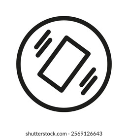 Icon of a ringing phone, representing incoming calls or notifications, suitable for communication or alert designs.