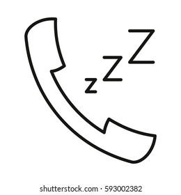 icon ringing z-z-z handset black contour on a white background of vector illustration