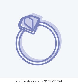 Anillos de iconos - Estilo de dos tonos - ilustración simple, buena para las impresiones, anuncios, etc