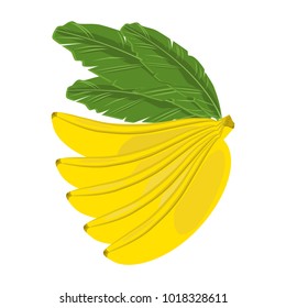 Icon of ripe banana fruit. Ecological concept of a yellow banana. Modern cartoon vector illustration in a simple, flat style isolated on white background. 