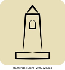 Icono Torre redonda de Rish. relacionado con el símbolo de Irlanda. estilo dibujado a mano. diseño simple editable. ilustración simple