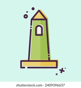 Icon Rish Round Tower. related to Ireland symbol. MBE style. simple design editable. simple illustration