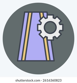 Icon Road Maintenance. related to Civil Engineering symbol. color mate style. editable