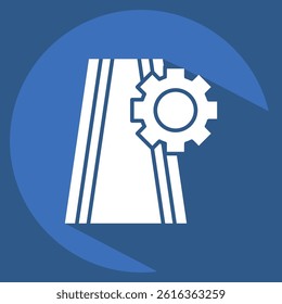 Icon Road Maintenance. related to Civil Engineering symbol. long shadow style. editable