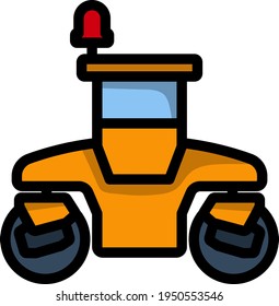 Icon Of Road Roller. Editable Bold Outline With Color Fill Design. Vector Illustration.