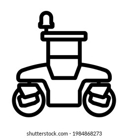 Icon Of Road Roller. Editable Bold Outline Design. Vector Illustration.