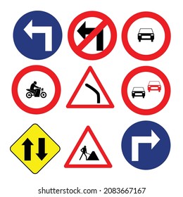 icon road sign pack vector